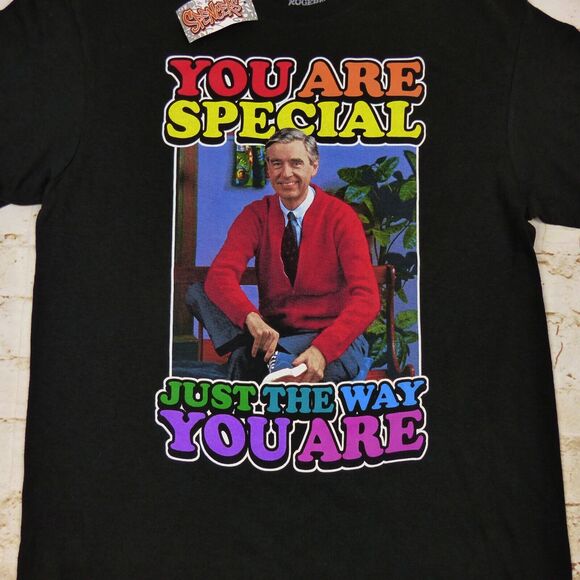 Mister Rogers Neighborhood Shirt Mens S Black You are Special Graphic Funny NWT - Picture 2 of 7